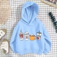 thumbnail image 2 of Byoo Big Girl's Graphic Print Hoodie Long Sleeve Fall Hooded Sweatshirt Casual School Hoodie,Blue, 2 of 4