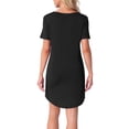 thumbnail image 3 of Camisón de mujer INSPIRE CHIC, vestido de camiseta, colorido, a rayas, con mangas cortas, camisón de noche, talla 2XL, negro, 3 of 6