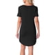 thumbnail image 3 of Camisón de mujer INSPIRE CHIC, vestido de camiseta, colorido, a rayas, con mangas cortas, camisón de noche, talla 2XL, negro, 3 of 6