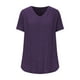 thumbnail image 5 of Camisetas de Verano de Manga Corta de las Mujeres Tira de Color Sólido Grande de Punto de Cuello Redondo, Poliéster Ligero para Uso Diario Y de Ocio Casual, 5 of 7
