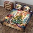 thumbnail image 3 of Merry Christmas German Shorthaired Pointer Santa Hat Xmas Tree Winter Holiday Quilt Bedding Set GSP Lover Dog Gift 1 Blanket Bed Cover 2 Pillowcases - 01013, 3 of 5