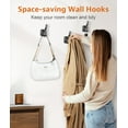 thumbnail image 4 of 6 Pack Black Coat Hooks Wall Mount, Heavy Duty Wall Hooks for Hanging, Backpack Hooks for Wall, Metal Towel Hooks for Hanging Hat, Purse, Robe, 4 of 8