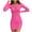 Hot Pink, variant on Busydd Women Dresses Solid Color Slim Casual Dresses for Women Long Sleeve Mini Dress Trendy V Neck Homecoming Dresses S