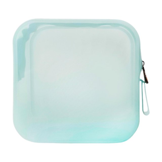 Bolsa de maquillaje multiusos, fácil de limpiar, portátil, para joyería, para exteriores, para lápiz labial. azul claro