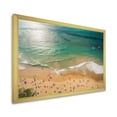 thumbnail image 2 of Designart "Aerial View Green Coastal Waves II" Beach Framed Wall Art Decor - Coastal Beige Beach & Ocean Bedroom Framed Canvas Wall Art, 2 of 6