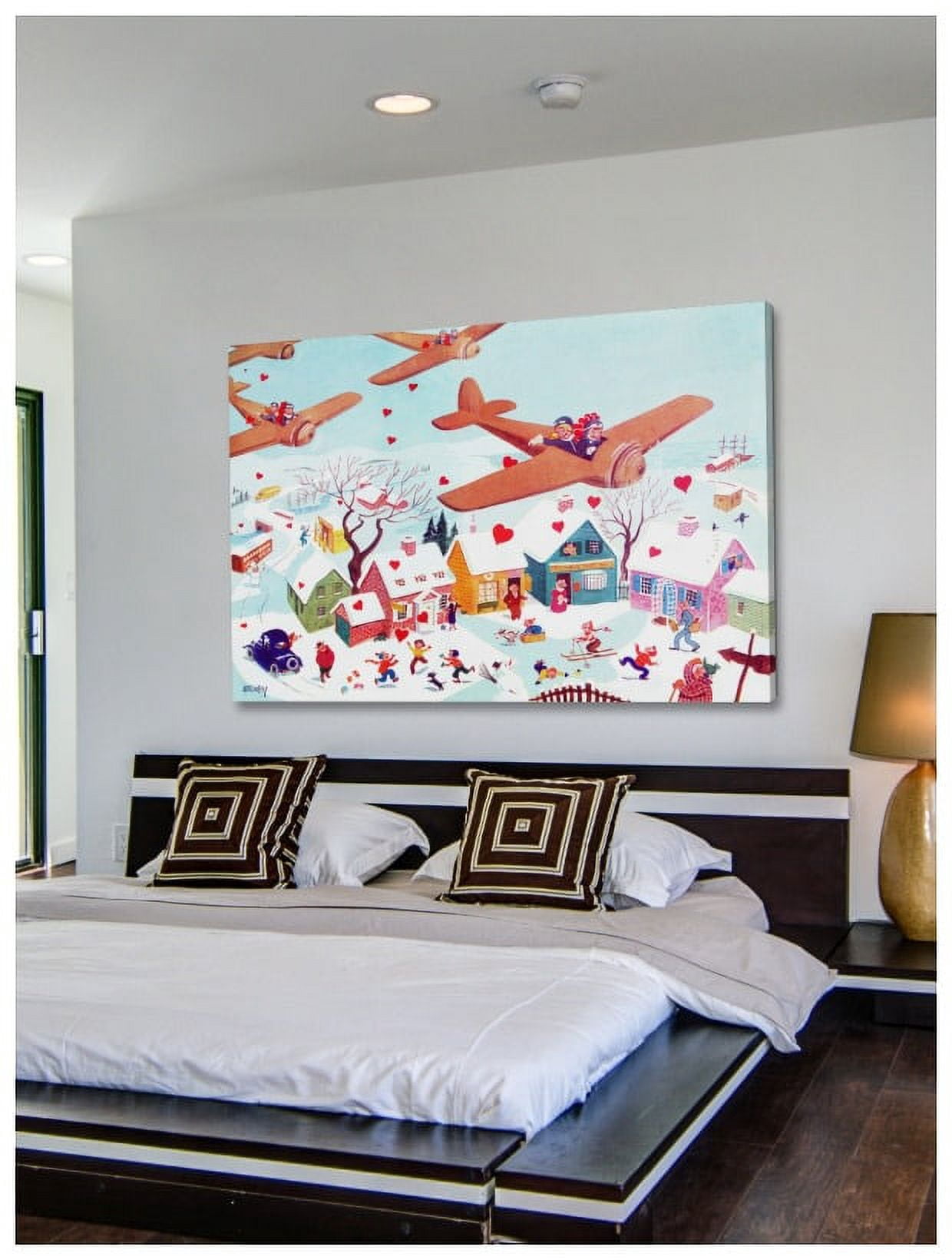 Marmont Hill "Planes and Hearts" by Curtis Painting Print on Canvas