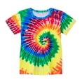 thumbnail image 2 of Girls Tshirts Breathable Tie Dye Print Crew Neck Short Sleeve Tee for Casual Wear Girls' Tops Tees Blouses Multicolour 2 Years-3 Years, 2 of 3