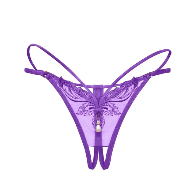 Prolriy Culottes Sans Entrejambe pour Femmes Pantalons Femmes String Dentelle Culottes String sous-Vêtements Dames sous-Vêtements Femmes Culottes Femmes Violet