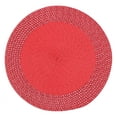 thumbnail image 2 of Rome Woven Braided Stitch Edge Table Placemats 15 Inches Round Set of 6 Non-Slip Dining & Kitchen Table Mats Red, 2 of 2