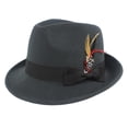 thumbnail image 1 of Sombrero de copa Panamá Jazz Zulema ala corta gris, 1 of 8