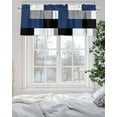 thumbnail image 5 of Blue Gray Valances for Windows Abstract Color Block Geometric Modern Valance Rod Pocket Light Filtering Short Window Treatments Curtains for Kitchen Bathroom Living Room Bedroom, 42 x 12 Inch, 5 of 7