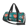thumbnail image 2 of Xecao Medical Elements print Round Travel Duffel Bag is a foldable gym bag with an inner pocket, perfect for travel sports, 2 of 8
