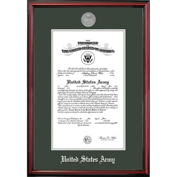 Campus Images ARCPT0028.5x11 8.5 x 11 in. Patriot Frames Army Certificate Petite Cherry Frame with Silver Medallion