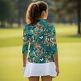 thumbnail image 5 of Uorisanigo Classic Butterfly Women's Golf Shirt Size XL Versatile Moisture Wicking Casual Tennis Activewear Comfortable Breathable 3/4 Sleeve Athletic Tops with Zip Up Collar for Women, 5 of 7