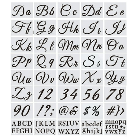 40pcs Alphabet Letter Stencil Reusable Plastic Template for DIY Drawing Painting