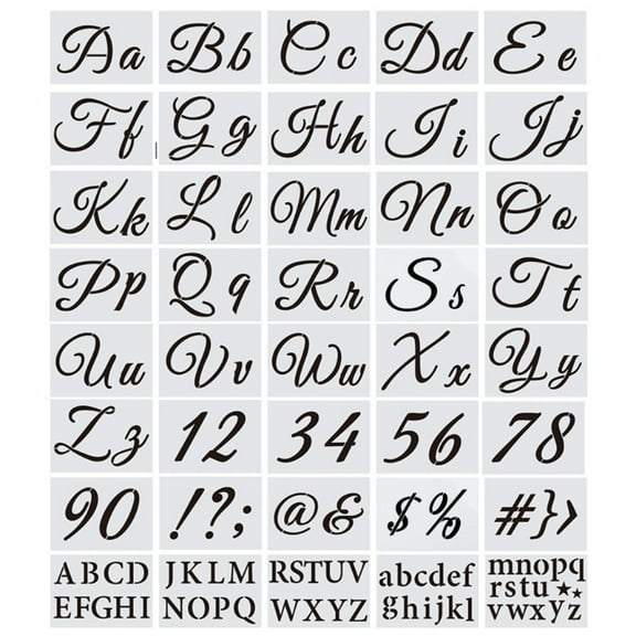 40pcs Alphabet Letter Stencil Reusable Plastic Template for DIY Drawing Painting
