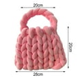 thumbnail image 4 of POINTERTECK Handbag Unique Design High Capacity Hand Made Soft Touch Aesthetic Clothing Matching Solid Color Rope Woven Crochet Tote Handbag Daily Accessory, 4 of 11