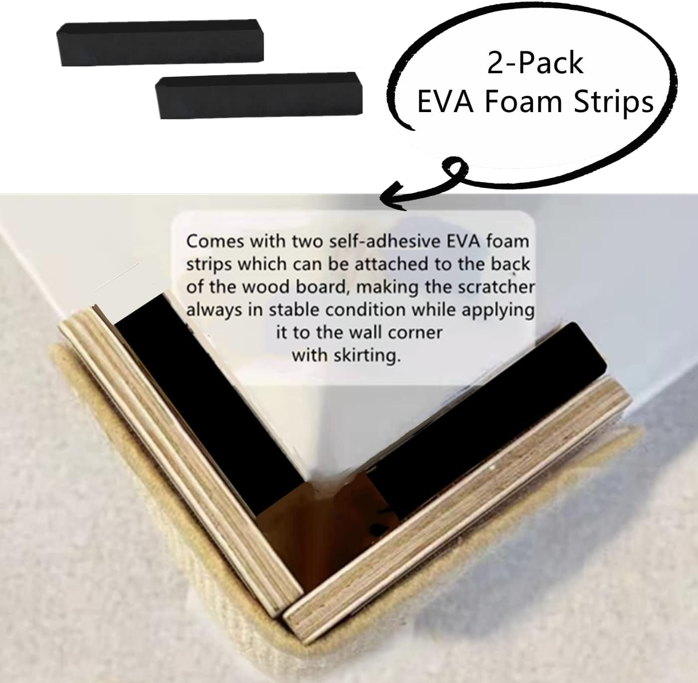 2-Pack 24.5" Tall No Drilling Wall Sofa Couch Corner Cat Sisal Scratcher,Scratching Post,Replaceable Sisal Scratch Pad Mat, Couch Protector