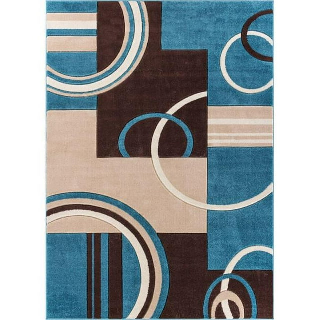 Well Woven 600164 Tapis Moderne Galaxy Waves, Bleu - 3 Pi. 11 Po. x 5 Pi. 3 Po.