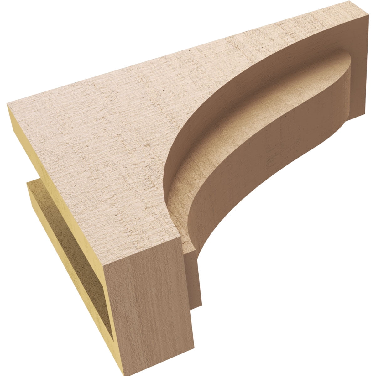 4"W x 12"D x 8"H Classic Helena Rough Cedar Woodgrain TimberThane Corbel, Primed Tan