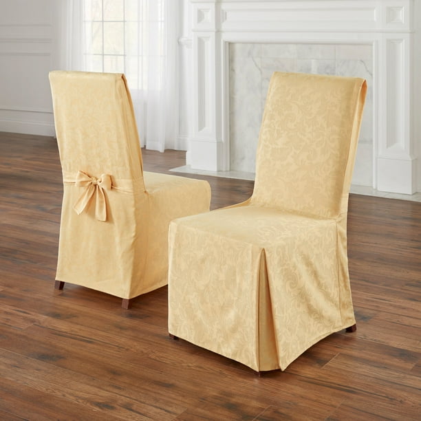 Brylanehome Set Of 2 Damask Chair Covers, Gold