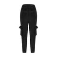 thumbnail image 5 of VSSSJ Womens Fuzzy Fleece Pants Regular Fit Winter Warm Thicken Elastic Waist Leggings Pants with Pockets Comfy Soft Plush Pajama Pants Black S, 5 of 7