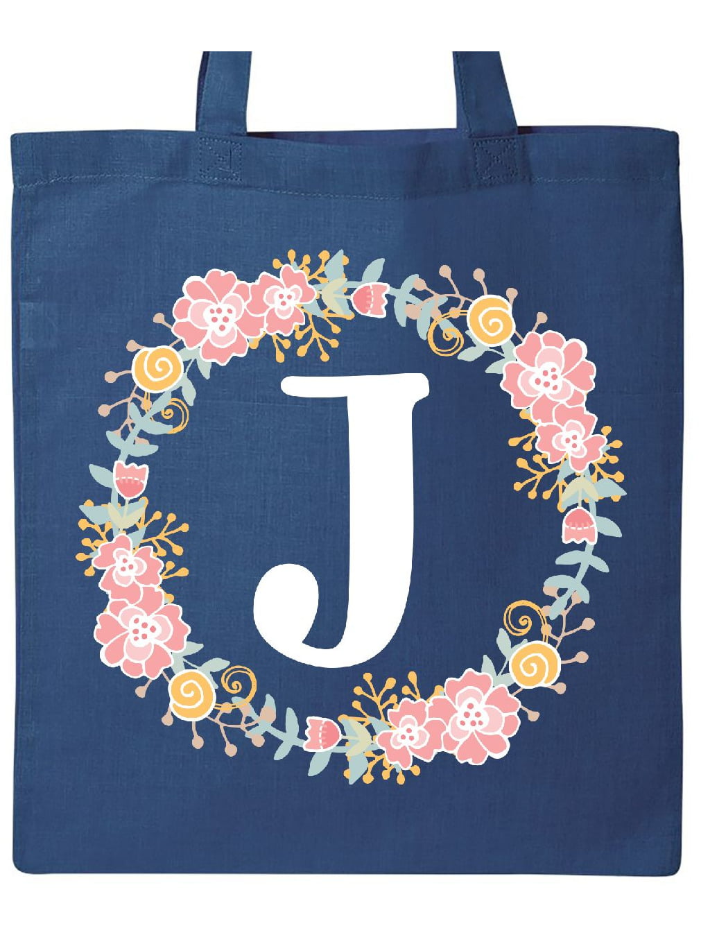 Inktastic Cute Floral Initial J Tote Bag 