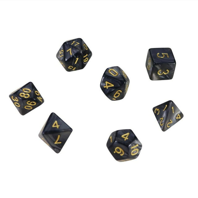 7pc/Set Digital Game Dice Fun Accessories Multi-Sided Dices Polyhedral RPG Multi-Sided Resin Polyhedral Sides Dices