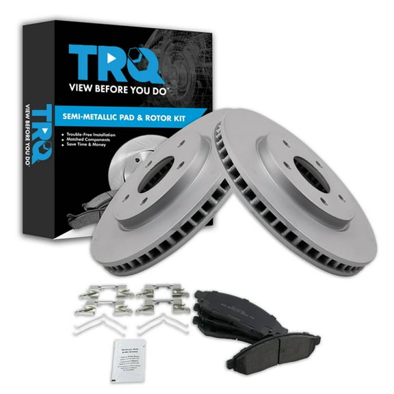TRQ Front Brake Pad & Rotor Kit BKA43668 Fits Select 2011-2014 Nissan LEAF , 2013-2021 Nissan NV200