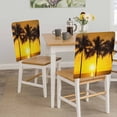 thumbnail image 5 of Sunset Coconut Tree Chair Covers Set of 6 Summer Landscape Sea View Chair Back Covers Stretch Removable Washable Slipcovers Protector for Dining Room Kitchen Party Decor, 5 of 9