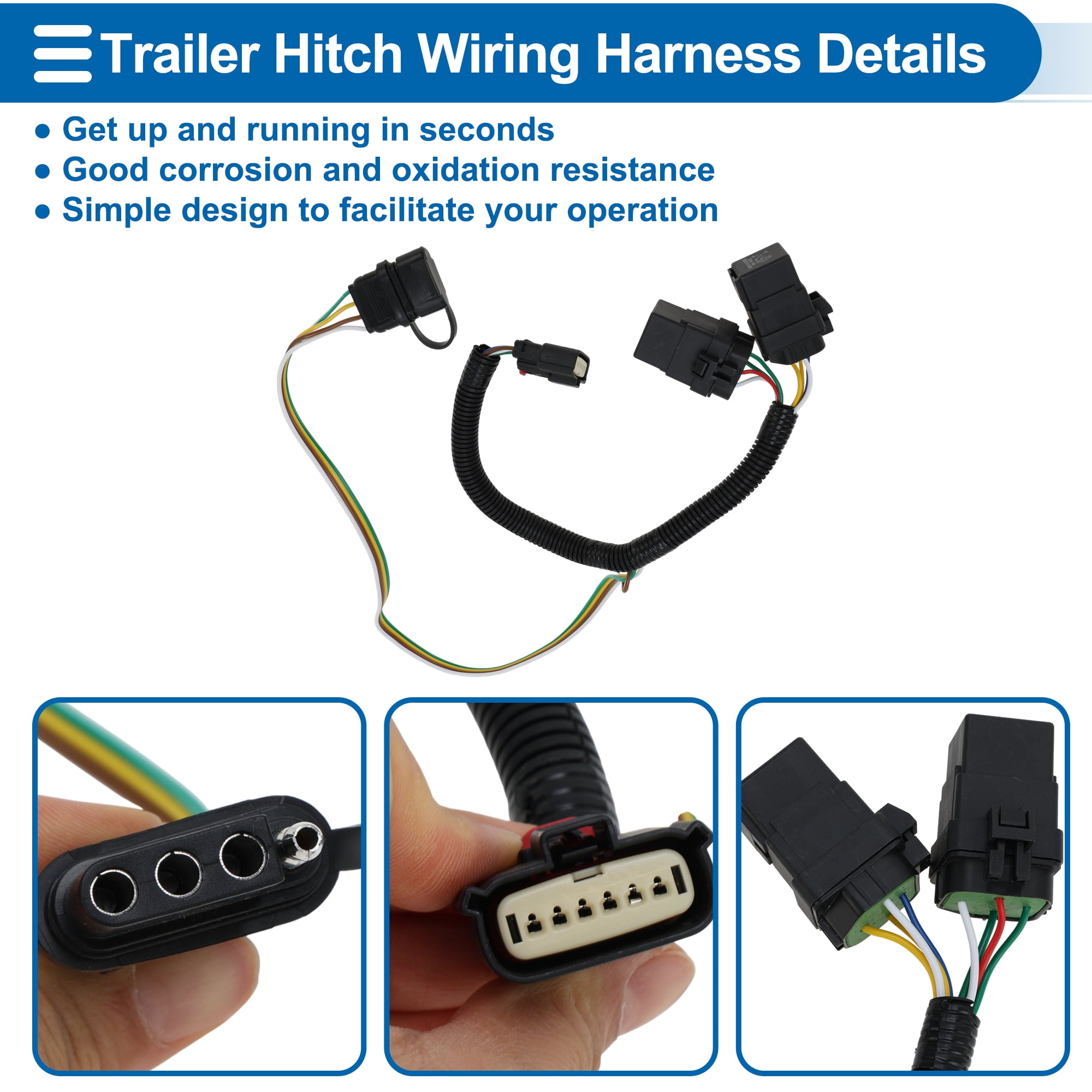 Unique Bargains 4 Pin Trailer Wiring Harness Towing Hitch Wiring for Chevrolet Equinox