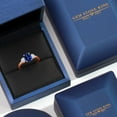thumbnail image 5 of Gem Stone King 18K Rose Gold Plated Silver Ring Created Sapphire Moissanite (2.06 Cttw), 5 of 7