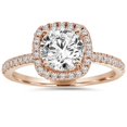 thumbnail image 1 of G/VS 1 1/2ct Lab Created Diamond Cushion Halo 14K Rose Gold Engagement Ring, 1 of 3