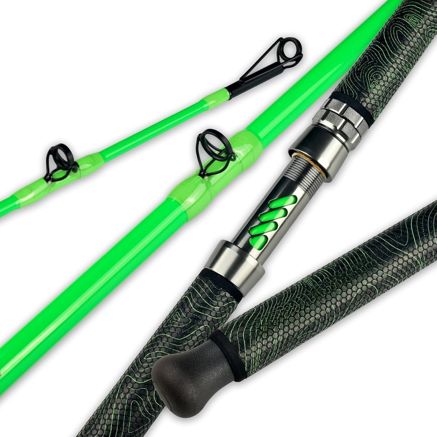 Catfish Fishing Rod 1 count 7 Glow with Black Light Catfishing Casting Rods Medium