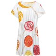 thumbnail image 3 of Candy Pattern Rainbow Lollipop Short Sleeve Dress Women Summer Evening Dresses Ladies Sundress, 3 of 7