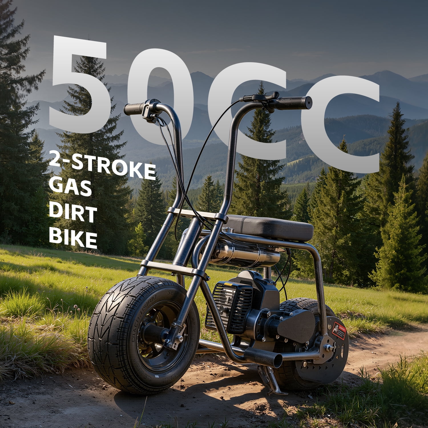 Say Yeah 50cc Mini Bike,2-Stroke Off-Road Motorcycle for 8-15 Years Old, 14" fat tire mini bikes, Heavy Duty Steel Frame, 150 lbs Capacity
