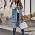 thumbnail image 5 of Fshinging Women's Long Winter Coat Vest With Hood Sleeveless Warm Down Coat With Pockets Quilted Vest Down Jacket Quilted Outdoor Jacket, 5 of 5