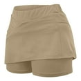 thumbnail image 3 of Kmdttou Women's Compression Shorts New Color Mid-waist Skirt Pants Sports Casual Shorts Bottoming Skirt Pants on Clearance,Khaki 4XL, 3 of 5