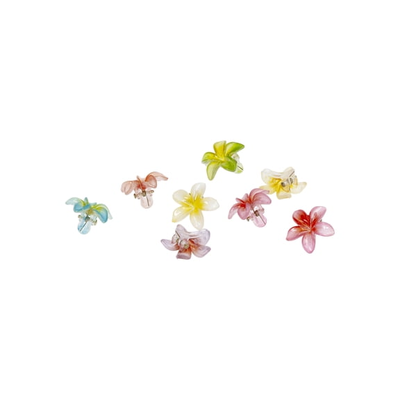 No Boundaries Tropical Flowers Mini Hair Claw Clips Set, 8-Piece, Women's