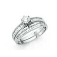 thumbnail image 2 of 14k Solid Yellow Italian Gold 1.20 ct CZ Princess Cut Wedding Ring Set, 2 of 2