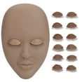 thumbnail image 2 of Lash Mannequin Head Silicone Mannequin Head With 6 Pair Replacement Eyelids For Practice Makeup Eyelash Extension, 2 of 8