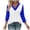 Blue, variant on V-Neck Shirts for Women 3/4 Sleeve Fashion Fitted Casual Classic Soft Sweat-wicking Tops Beach Vacations Travel
