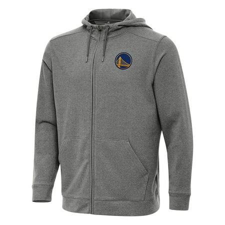 Men s Antigua Heather Charcoal Golden State Warriors Effortless Full-Zip Hoodie Jacket