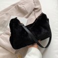thumbnail image 4 of 2 piezas de moda de felpa axila bolsa bolsa peluda bolso de mano para otoño invierno negro y Yuyangstore Monedero de hombro para mujer, 4 of 8