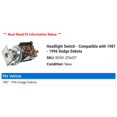 thumbnail image 2 of Headlight Switch - Compatible with 1987 - 1996 Dodge Dakota 1988 1989 1990 1991 1992 1993 1994 1995, 2 of 2