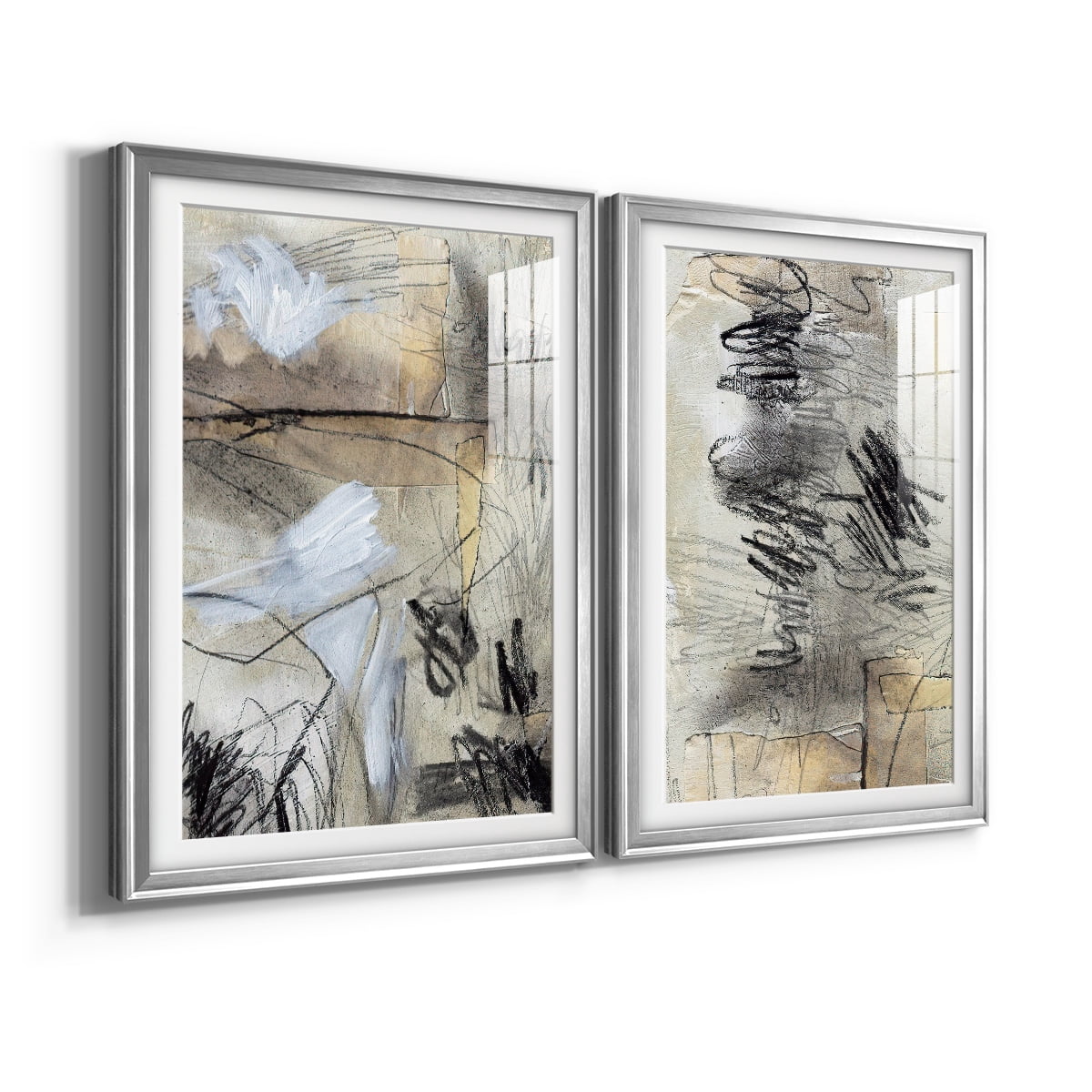 Wexford Home Masked Notes I Premium Framed Print, 18.5" x 24.5" - Ready to Hang, Silver (Set of 2)