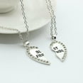thumbnail image 3 of Necklace Couple/2 Pieces Female Necklace With Crystal Pendant Friend Heart, 3 of 4