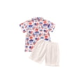 thumbnail image 1 of Honganda Boy?s Independence Day Short Sleeve Shirt and Solid Color Shorts Set, 1 of 8