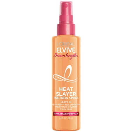 L'Oreal Paris Elvive Dream Lengths Heat Slayer Pre-Iron Spray Leave-In, 4.4 oz.