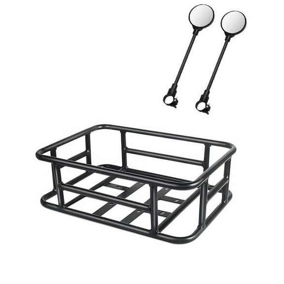 Ebike Accessories, Large Rear Bike Basket and Mirrors